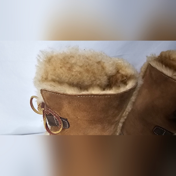 Born Two Tone Telly Leather Suede Shearling Brown Boots 7 / 38 Lace Up - Picture 13 of 13